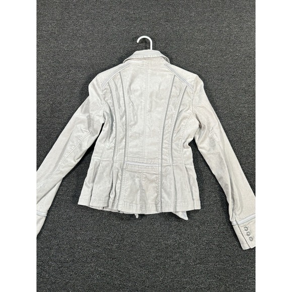 New White House Black Market Velvet Peplum Jacket Women's 6 Gray Preppy Stretch - Picture 2 of 6